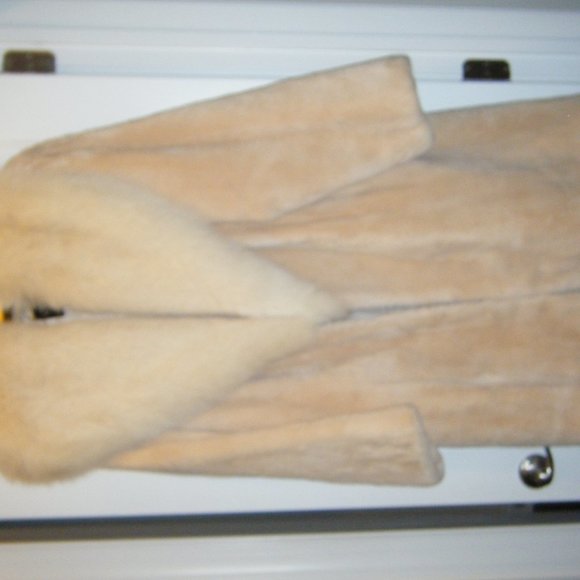 Full-length Sheared Beaver coat Wide Fox Collar - Picture 1 of 4
